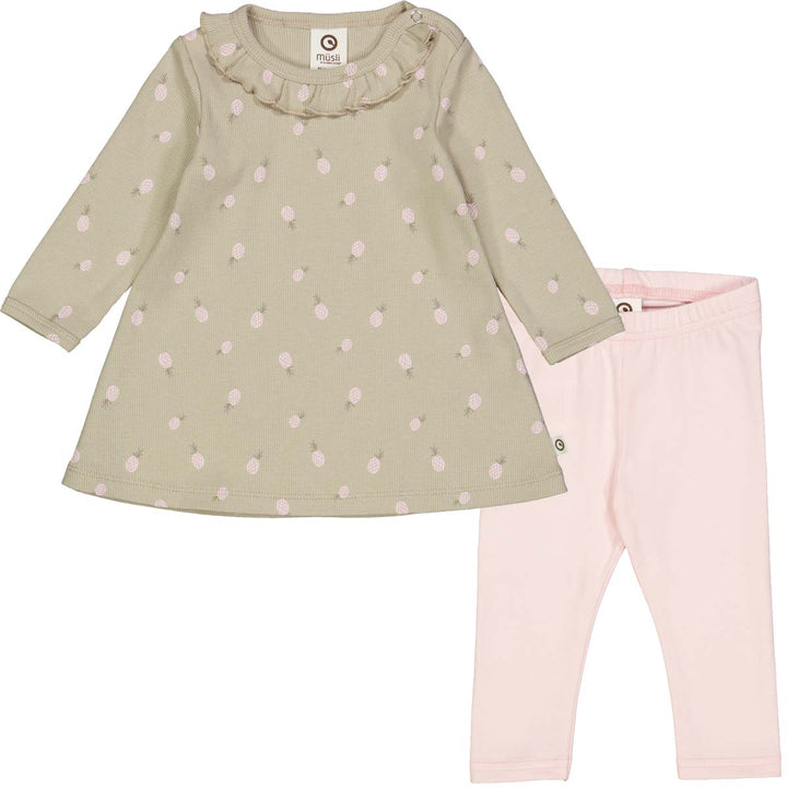 Set aus Babykleid und Babyleggings