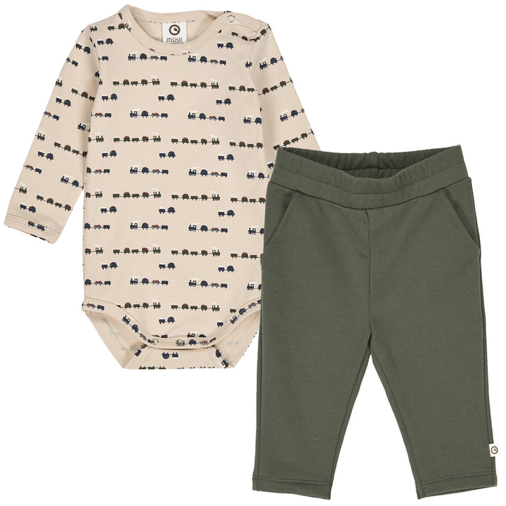 Set aus Langarmbody und Babyhose