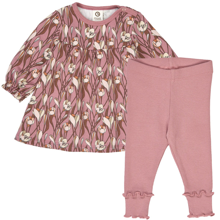 Set aus Babykleid und Babyleggings
