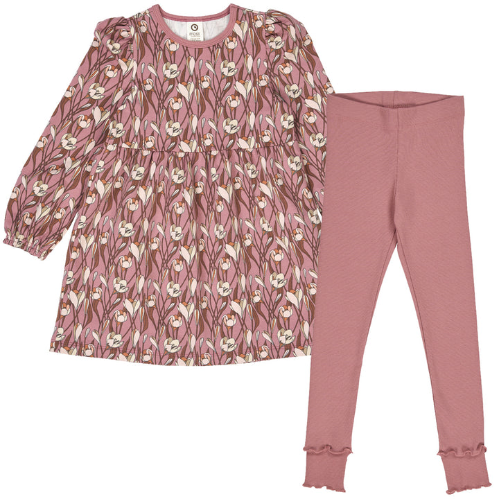 Set aus Langarmkleid und Leggings