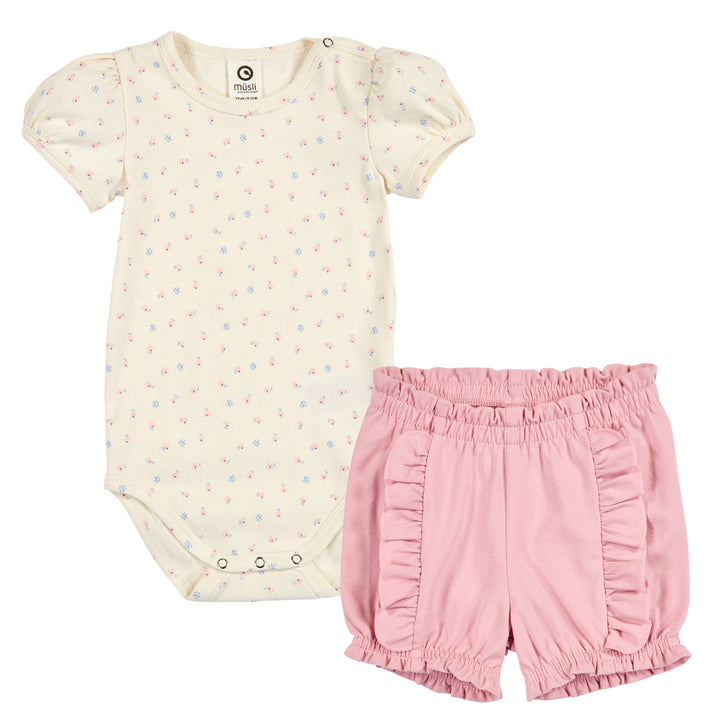 Set aus Kurzarmbody und Babyshorts